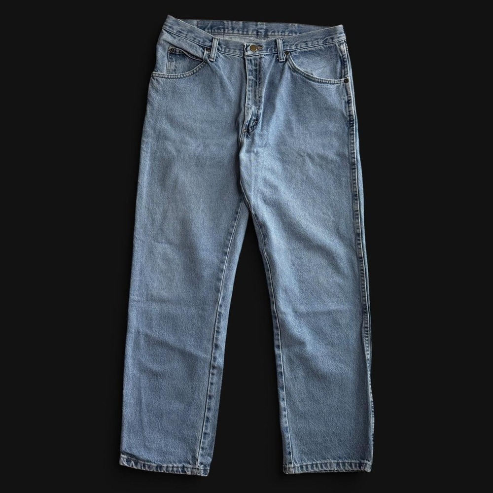 Wrangler Mens Relaxed Straight Leg Jeans Light Wash Blue 96501DS 35x30
